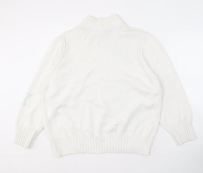 Next Women's White High Neck Star Pullover Jumper XL