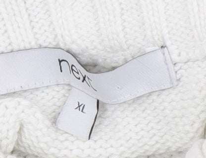 Next Women's White High Neck Star Pullover Jumper XL