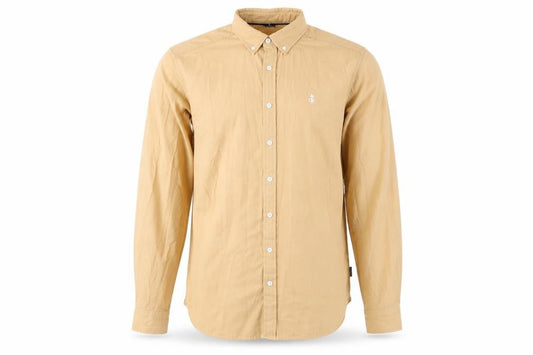 Blakely Men's Beige Long Sleeve Button-Up Shirt L