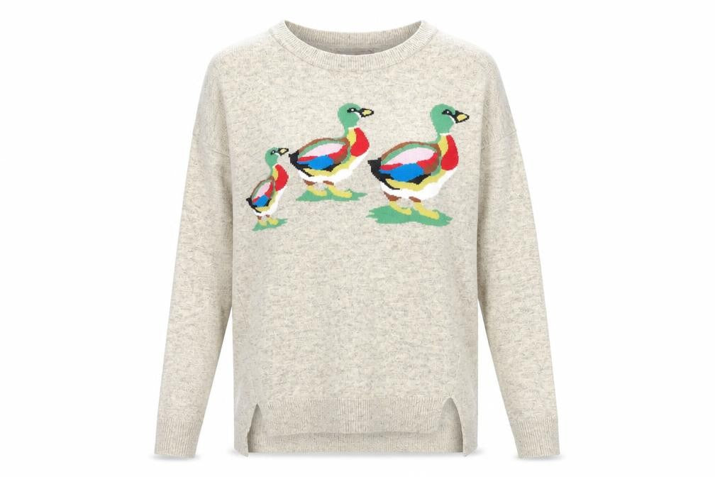 Cath Kidston Women's Beige XS Graphic Print Jumper