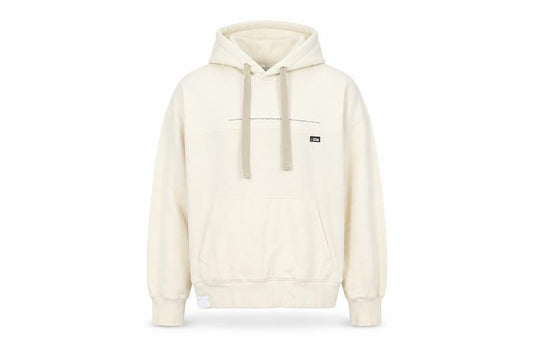izzue Men's Ivory Medium Pullover Hoodie, Logo Accent