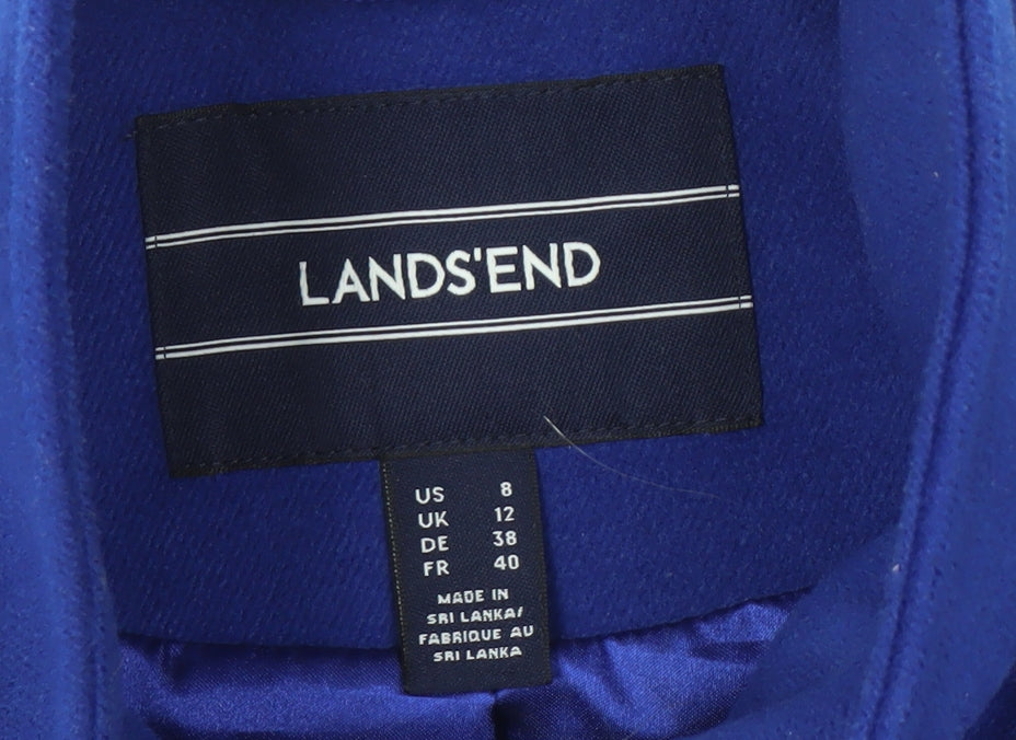 Lands' End Women's Blue Mid-Length Coat Size 12