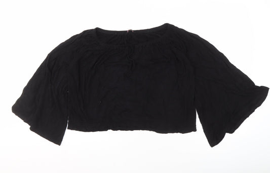 Phase Eight Women's Black Bell Sleeve Blouse Size 8