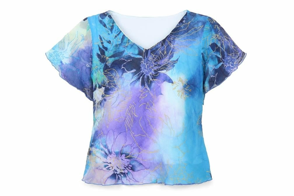 Roman Originals Women's Blue Floral Blouse Size 14