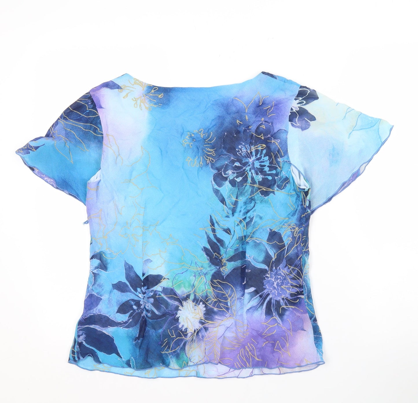 Roman Originals Women's Blue Floral Blouse Size 14