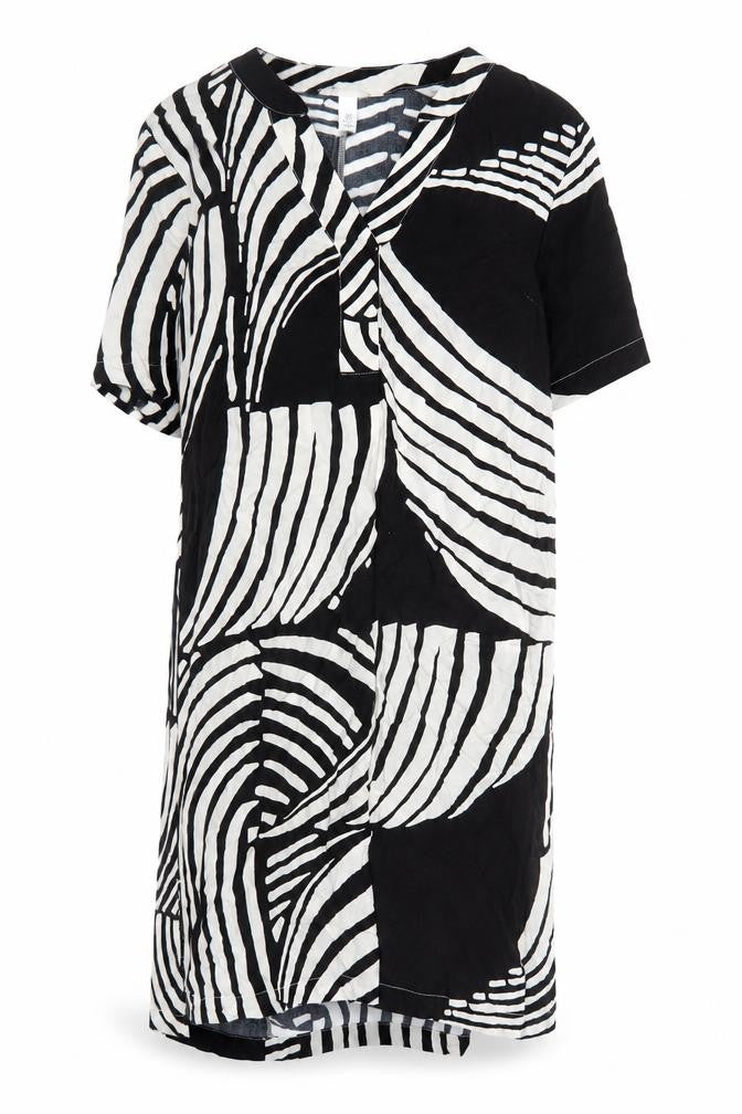H&M Women's Black & White Geometric Dress XS