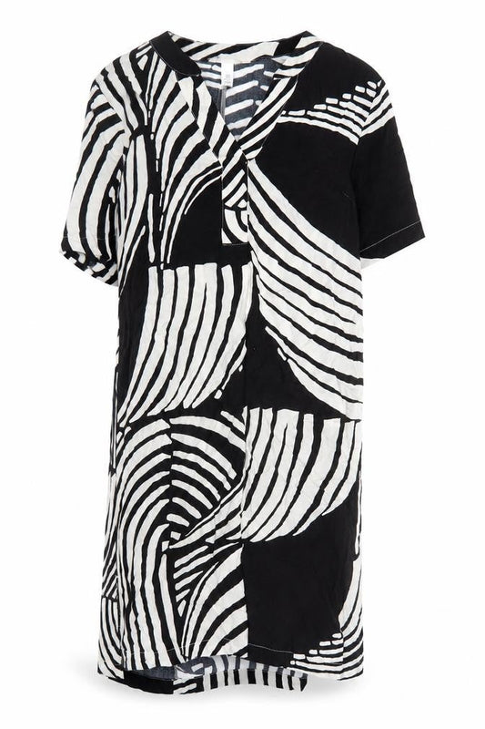 H&M Women's Black & White Geometric Dress XS