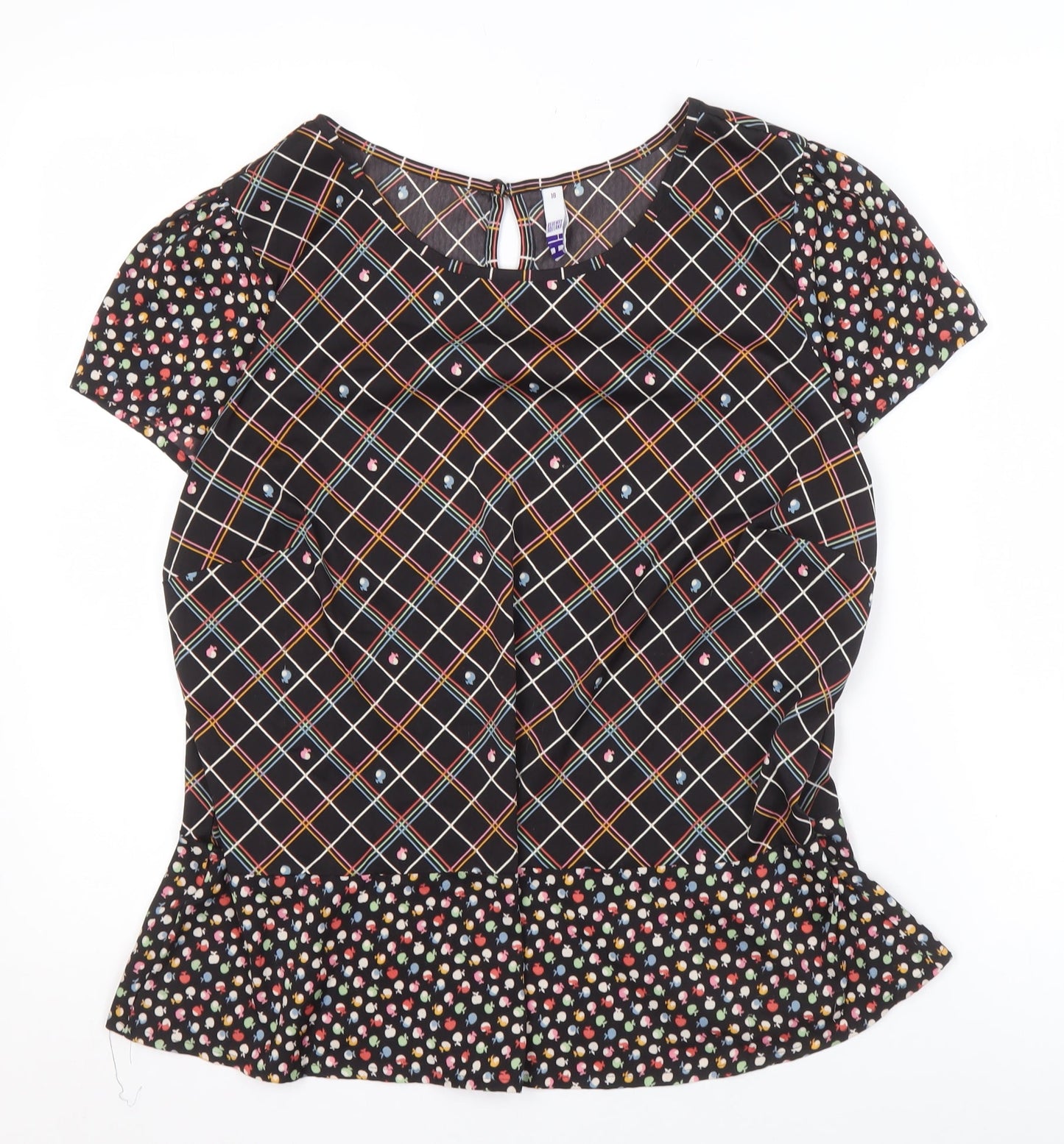 By Henry Holland Women's Black Geometric Blouse, Size 18
