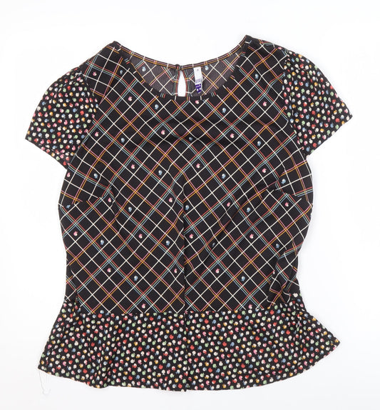 By Henry Holland Women's Black Geometric Blouse, Size 18