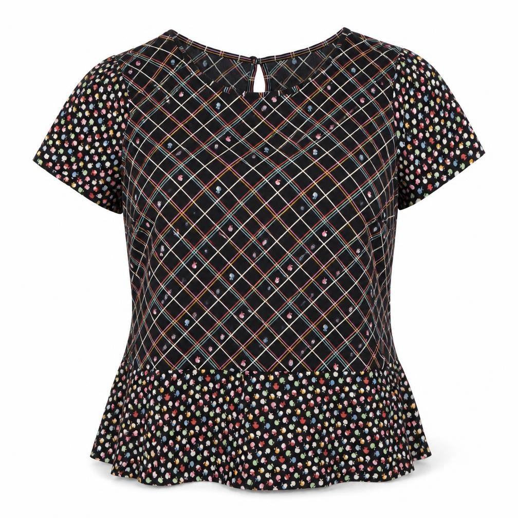 By Henry Holland Women's Black Geometric Blouse, Size 18