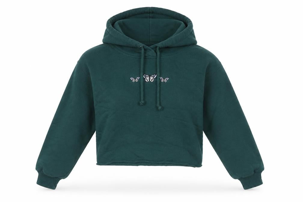 Hollister Women's Green Hoodie 2XS Pullover Embroidered