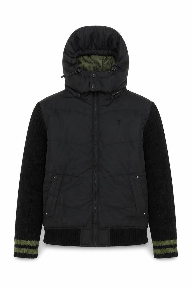 Matalan Men's Black Puffer Jacket M Hooded Winter