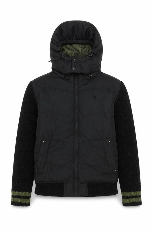 Matalan Men's Black Puffer Jacket M Hooded Winter