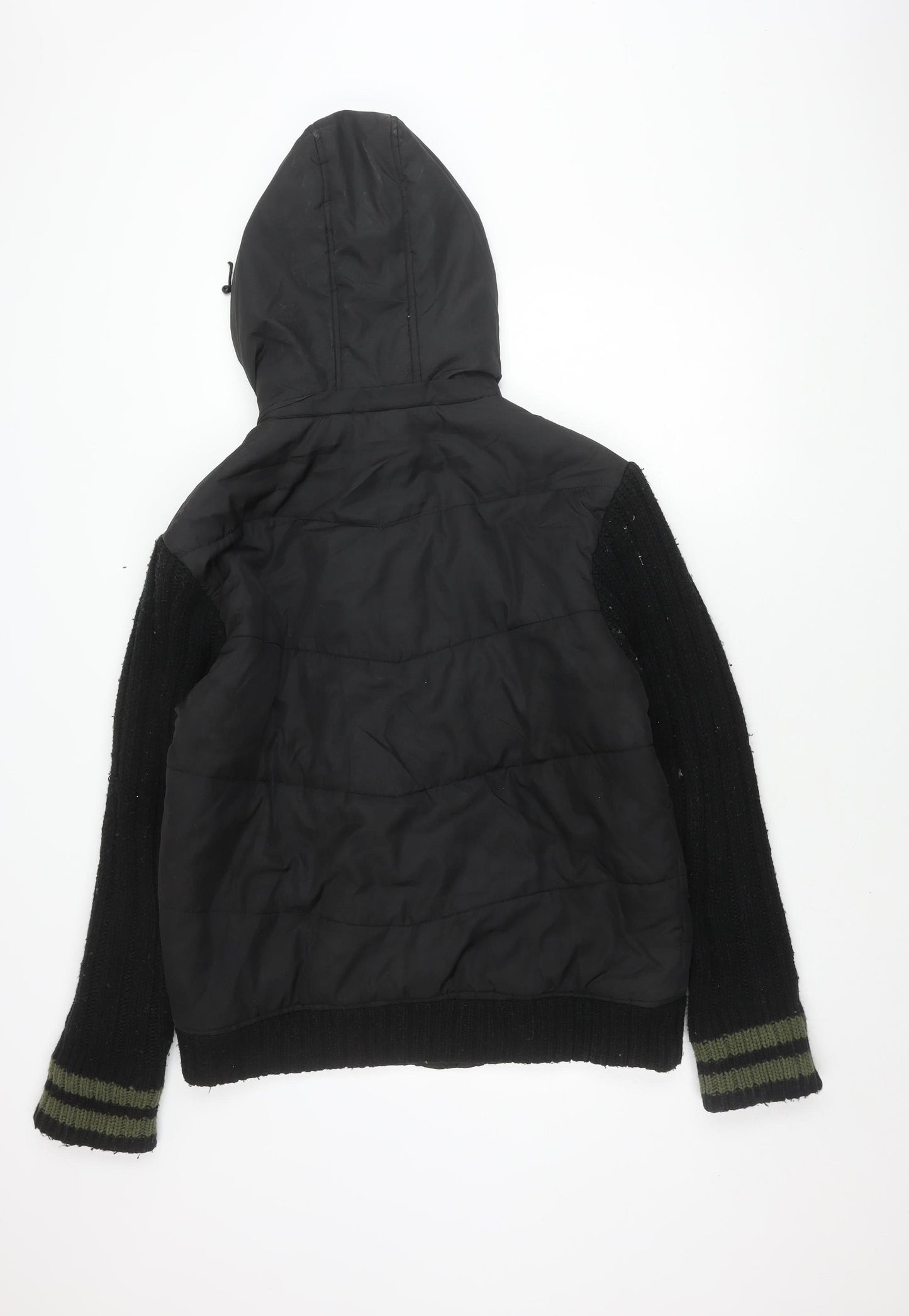 Matalan Men's Black Puffer Jacket M Hooded Winter