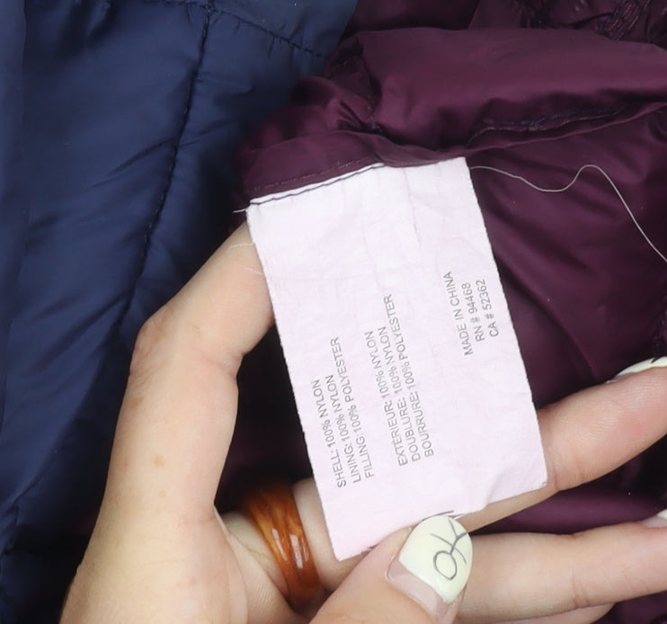 HFX Women's Blue Puffer Jacket S Hooded Zipped Pockets