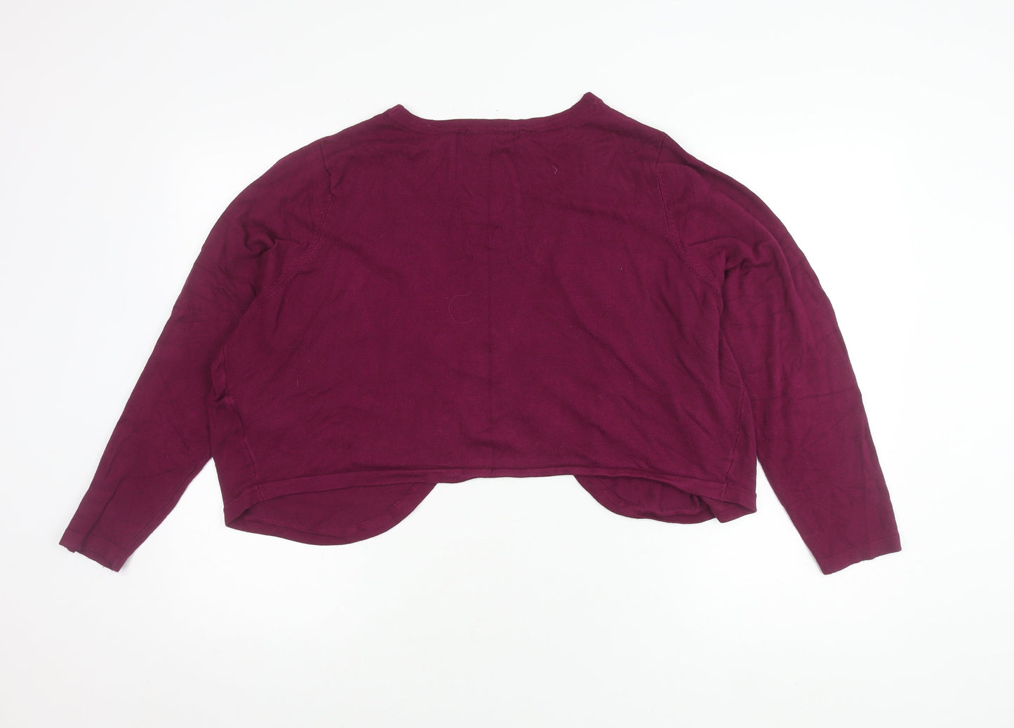 bpc Women's Purple Open Front Cardigan 2XL Long Sleeve