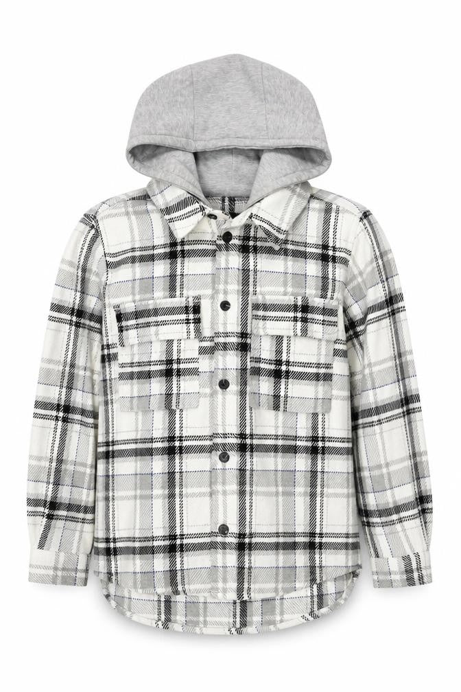 Zara Men's Multicoloured Hooded Plaid Jacket L