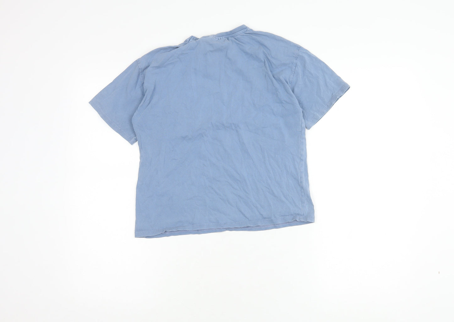 Zara Blue Women’s T-Shirt Size 10, Harvard Print