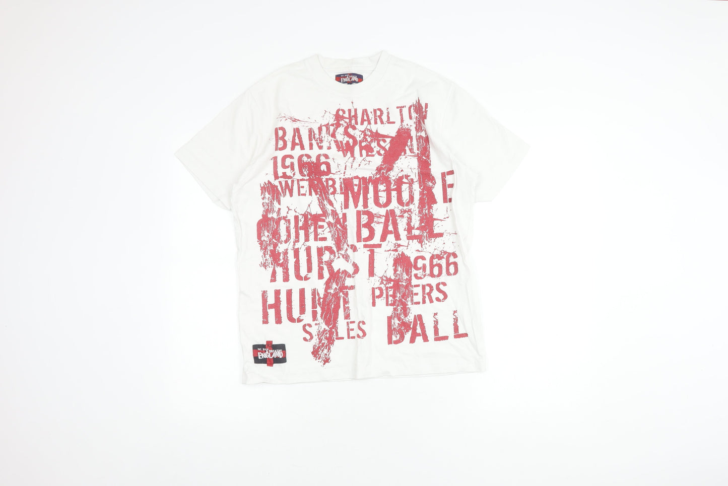Eat Sleep Breathe England Graphic Men's White T-Shirt, Size L
