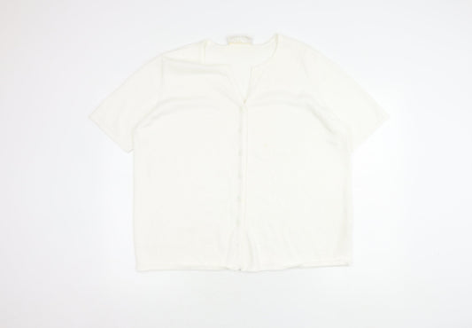 Ann Harvey Women's White Button-Up Top Size 20