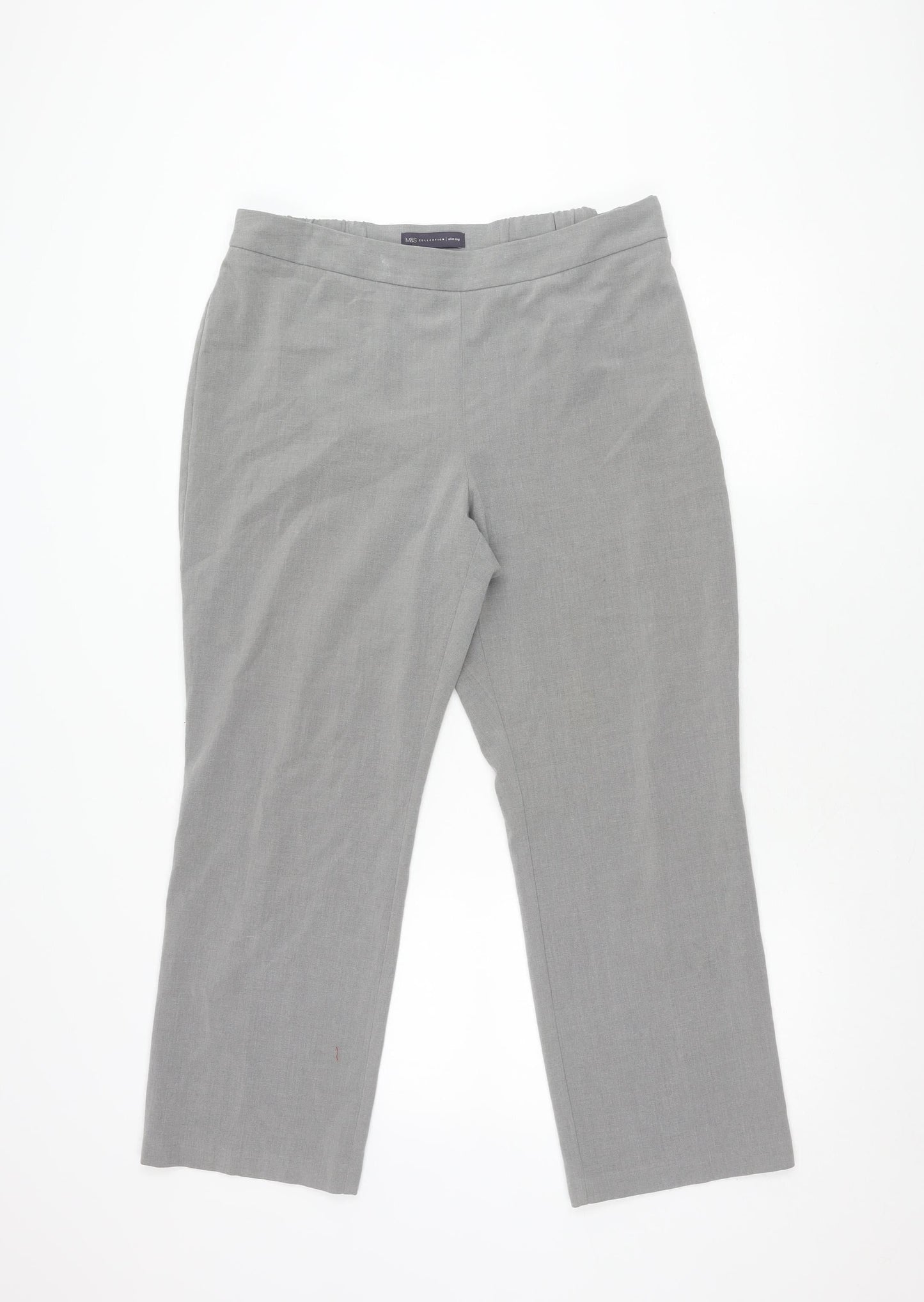 Marks & Spencer Grey Women's Trousers, Size 14, No Pattern