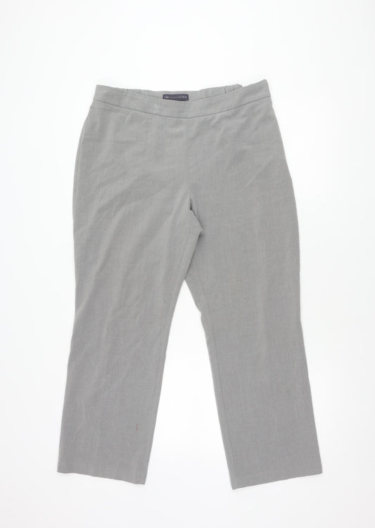 Marks & Spencer Grey Women's Trousers, Size 14, No Pattern