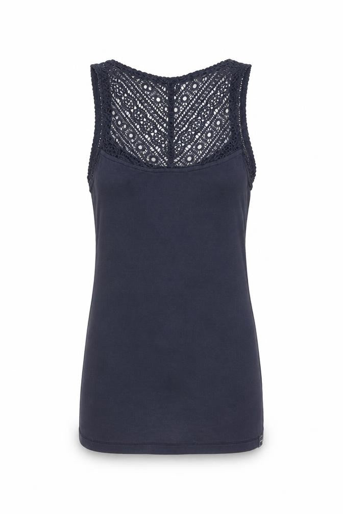 FatFace Women's Blue Lace Tank Top - Size 8