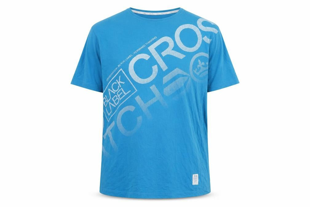 Crosshatch Men's Blue Graphic Print T-Shirt 2XL