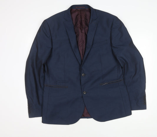 Next Men's Blue Blazer, 44, Single-Breasted Jacket