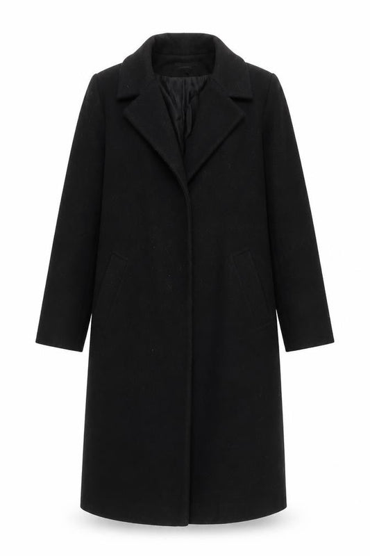 River Island Women's Black Long Coat UK 8, Winter Style