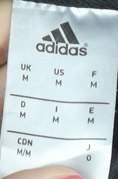 Close-up detail of Adidas Men's Black Medium Pullover Hoodie