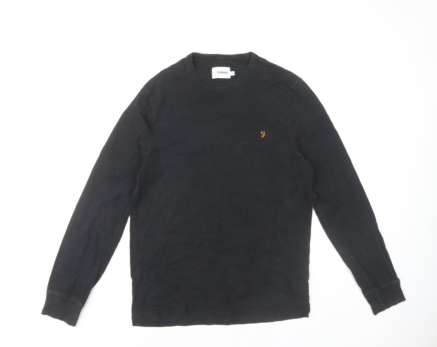 Farah Men's Black Long Sleeve T-Shirt, Medium, Cotton