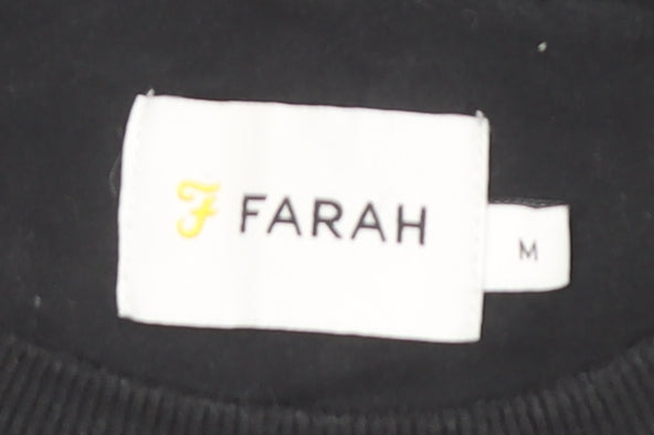 Farah Men's Black Long Sleeve T-Shirt, Medium, Cotton