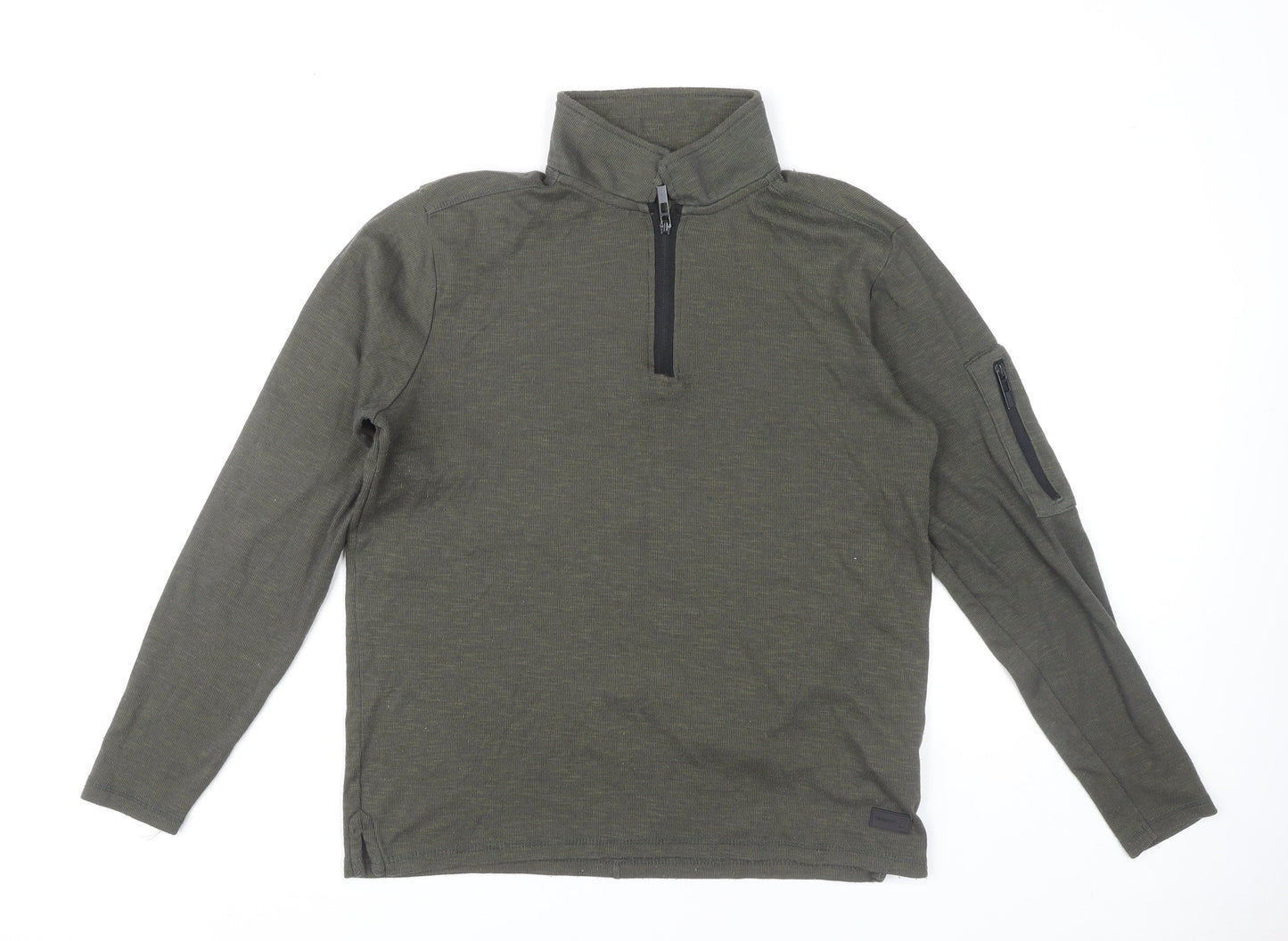 DISSIDENT Men's Green Medium 1/2 Zip Sweatshirt