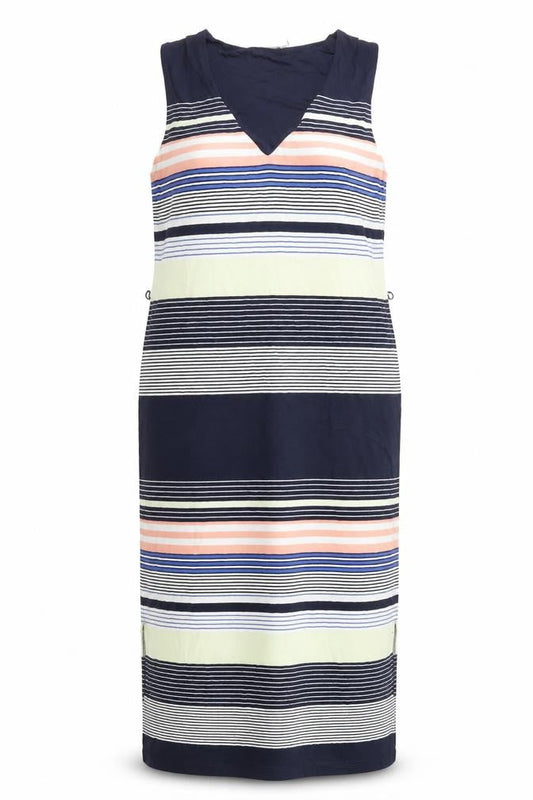 Oasis Women's Multicoloured Striped V-Neck Dress M