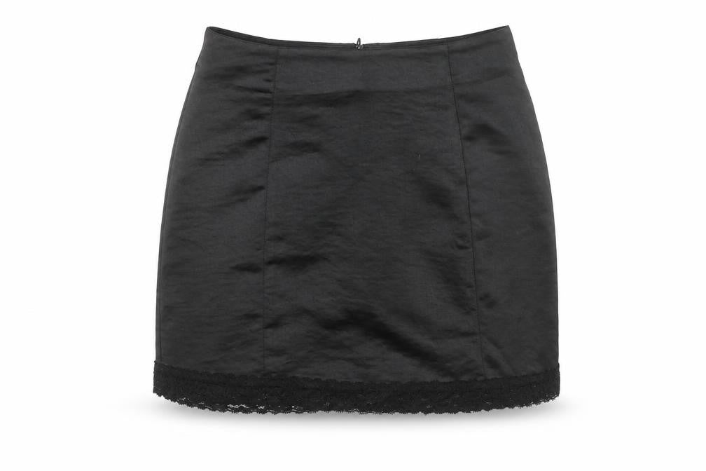 Motel Rocks Women's Black Lace Trim Pencil Skirt XS