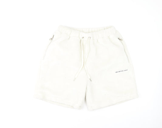 MKI MIYUKI ZOKU Unisex White Acrylic Shorts L
