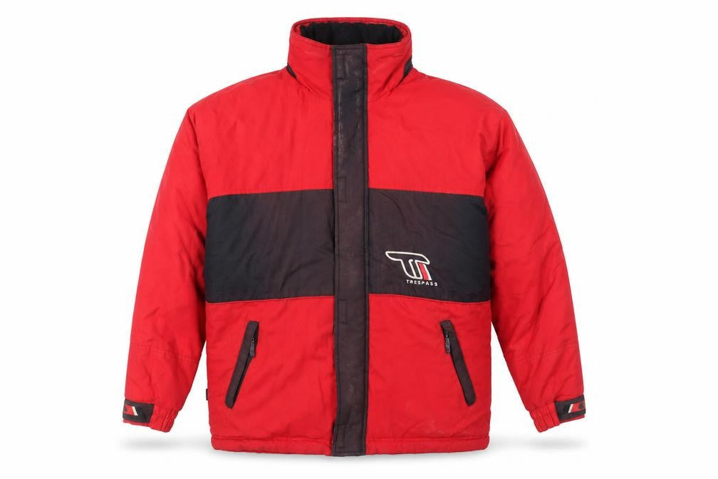 Trespass Men's Red Puffer Jacket, Size L, Winter Casual