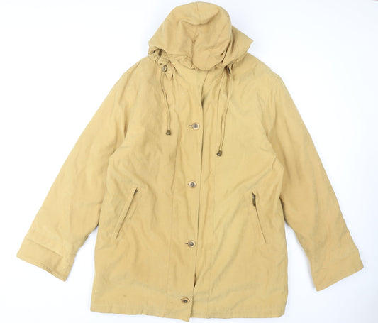 David Barry Women's Beige Hooded Coat Size 16