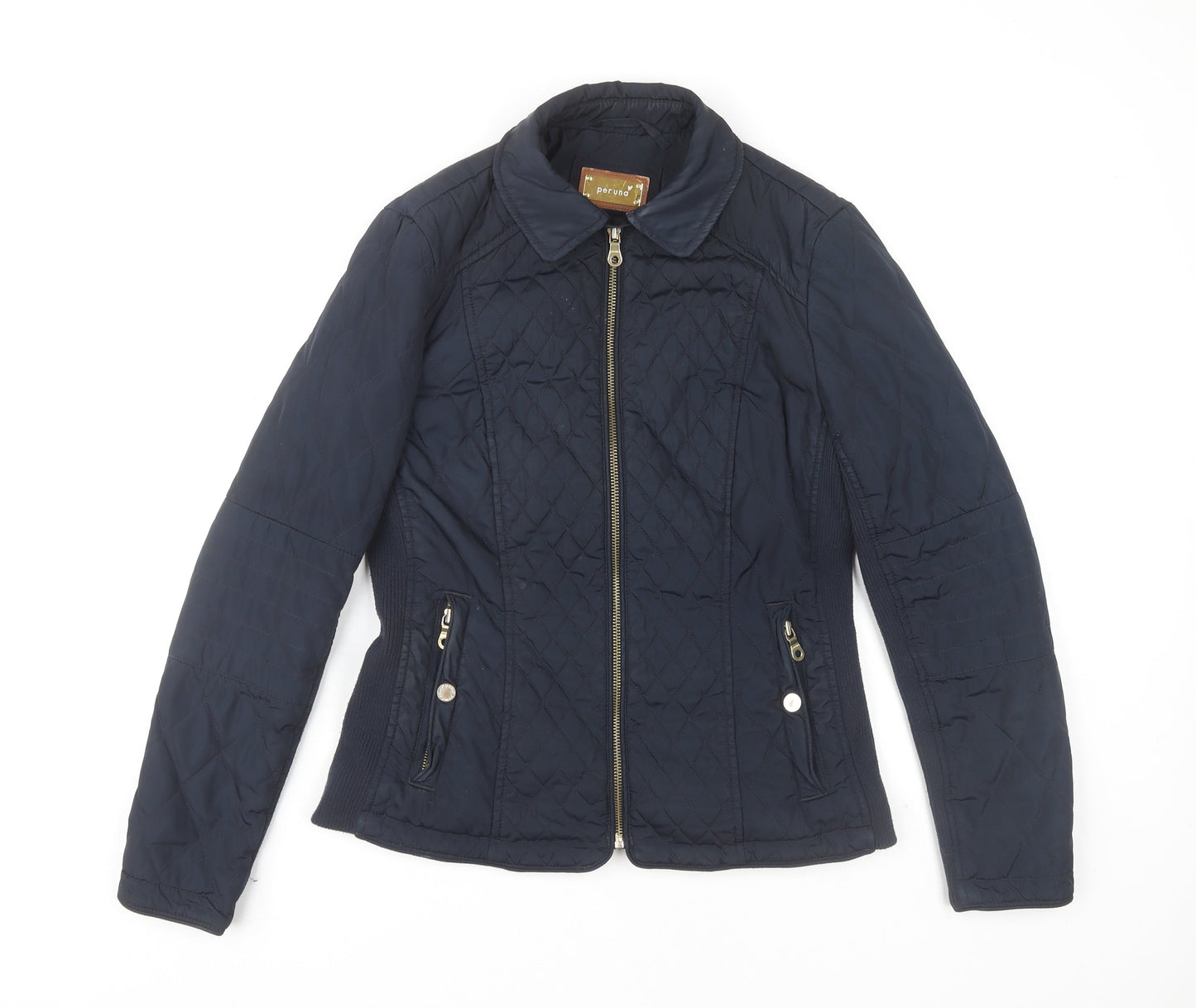 Marks and Spencer Women's Blue Quilted Jacket Size 10