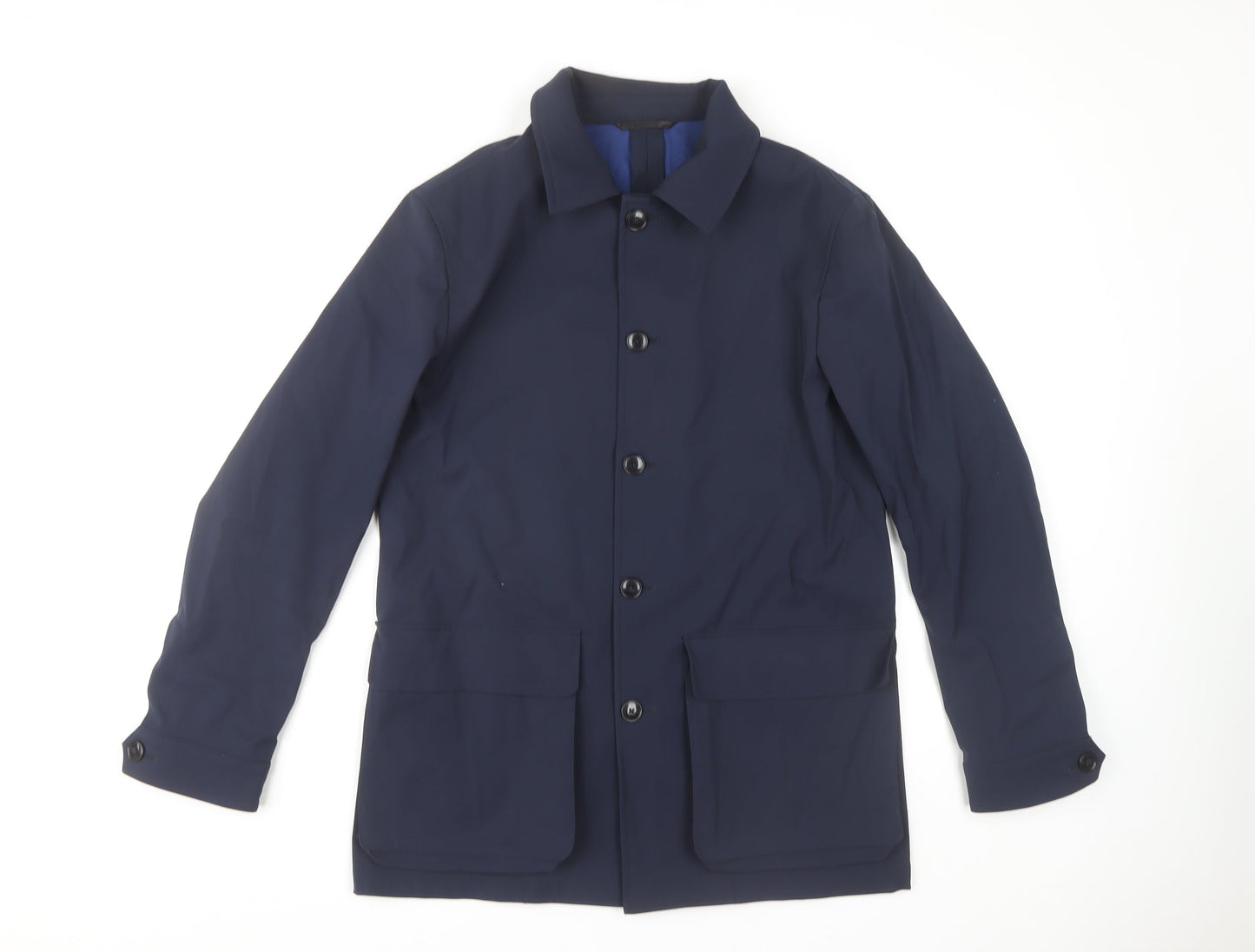 Women's Blue Basic Jacket, Size M, Wool Blend