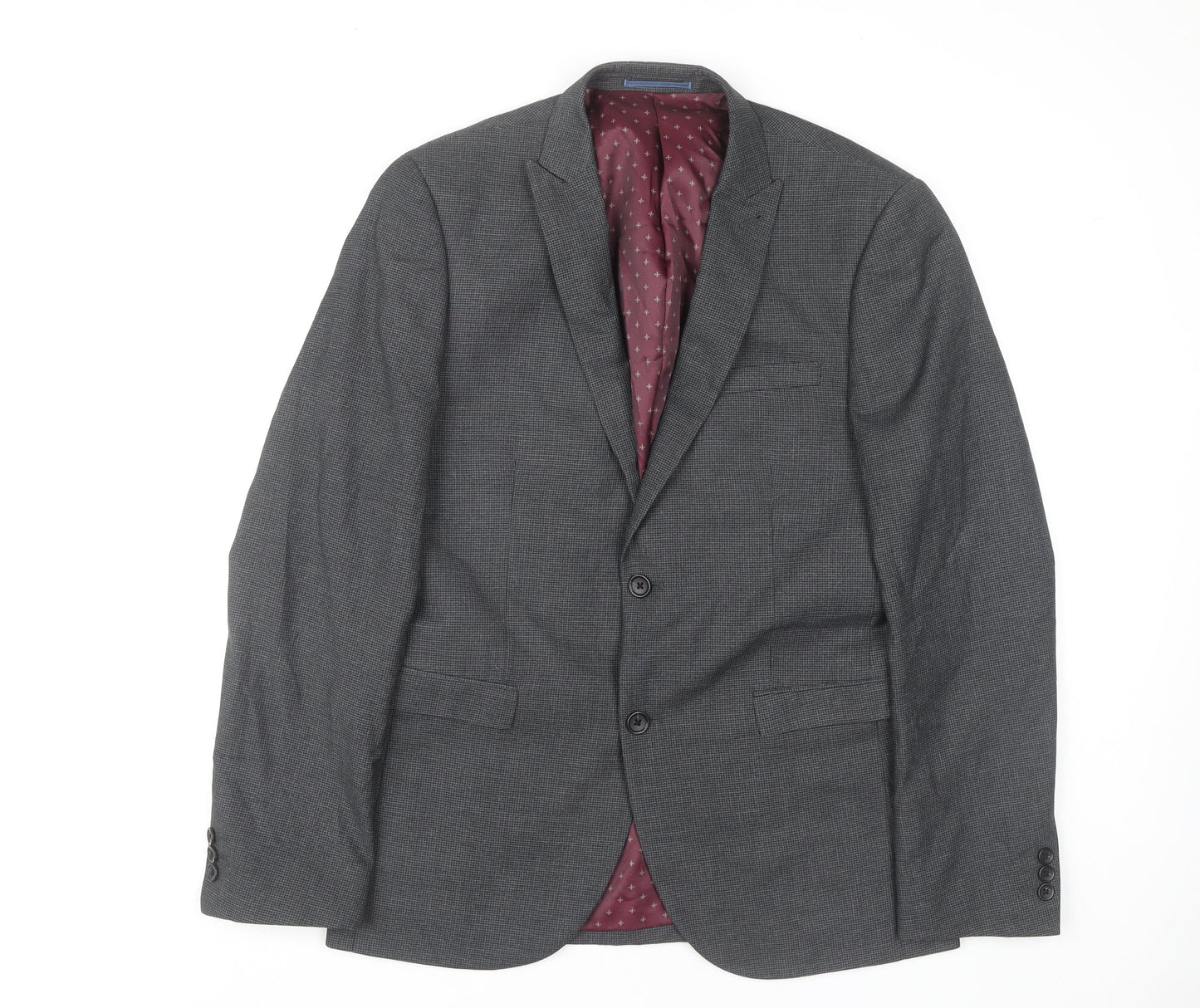 Next Men's Grey Blazer 40R Classic Single-Breasted