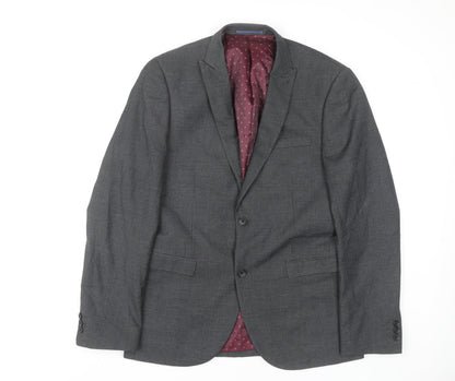 Next Men's Grey Blazer 40R Classic Single-Breasted