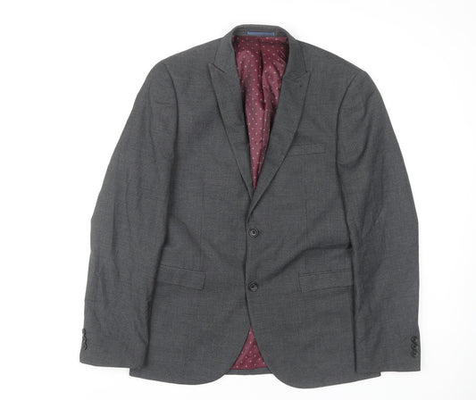 Next Men's Grey Blazer 40R Classic Single-Breasted