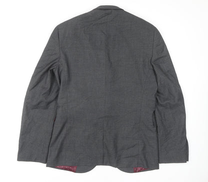 Next Men's Grey Blazer 40R Classic Single-Breasted