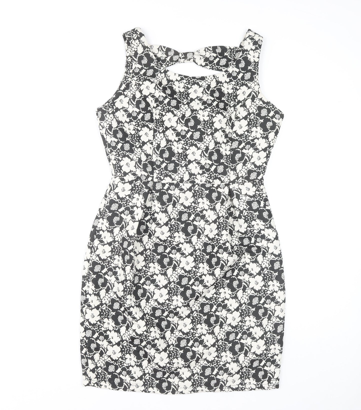 Yumi Women's Floral Dress Black White Size 10 Sleeveless