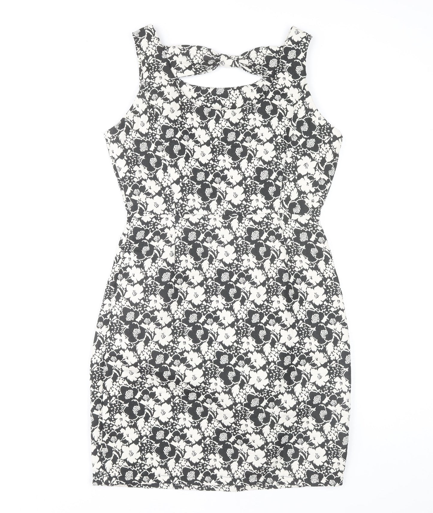 Yumi Women's Floral Dress Black White Size 10 Sleeveless