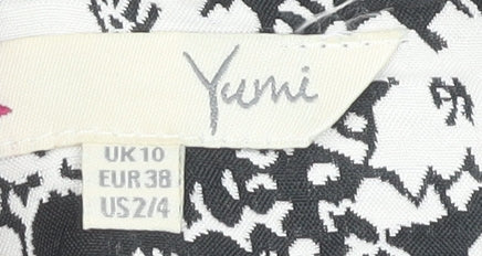 Yumi Women's Floral Dress Black White Size 10 Sleeveless