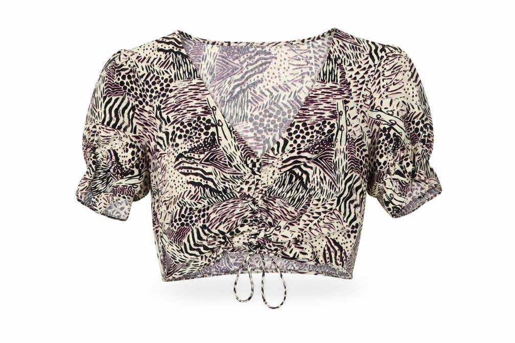 Topshop Women’s Multicoloured Wrap Blouse Size 8