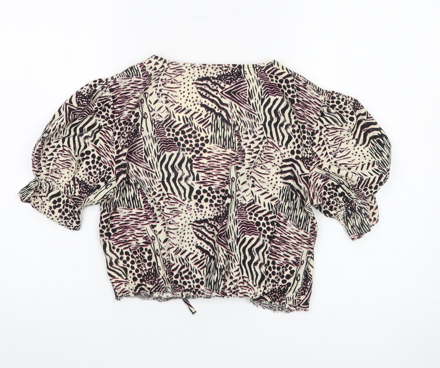 Topshop Women’s Multicoloured Wrap Blouse Size 8